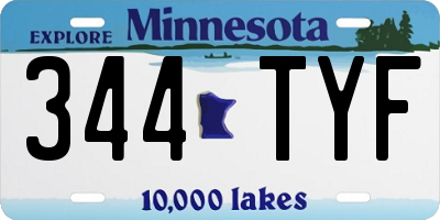 MN license plate 344TYF