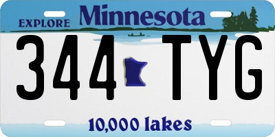 MN license plate 344TYG
