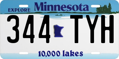 MN license plate 344TYH