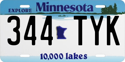 MN license plate 344TYK
