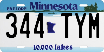 MN license plate 344TYM