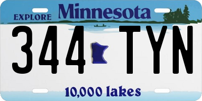 MN license plate 344TYN