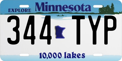 MN license plate 344TYP