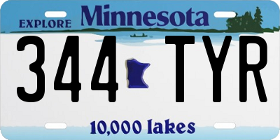 MN license plate 344TYR