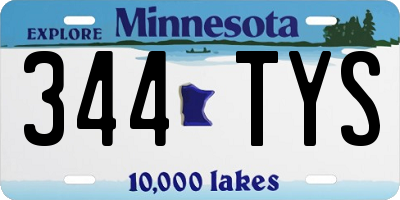 MN license plate 344TYS