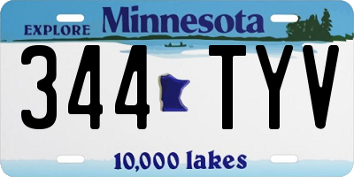 MN license plate 344TYV
