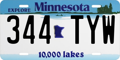 MN license plate 344TYW