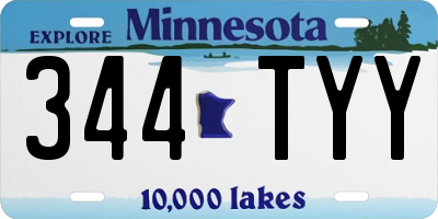 MN license plate 344TYY