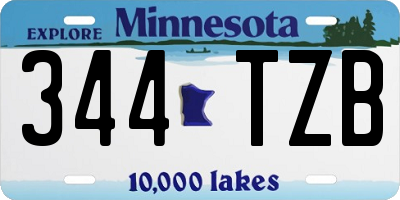 MN license plate 344TZB