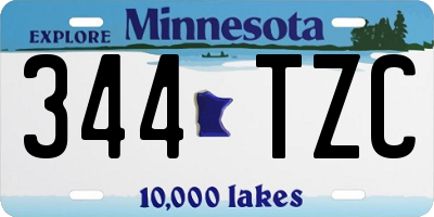 MN license plate 344TZC