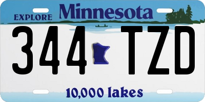 MN license plate 344TZD
