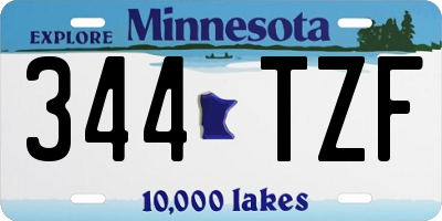 MN license plate 344TZF