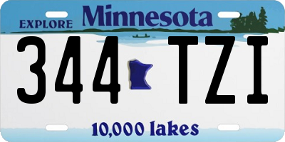 MN license plate 344TZI