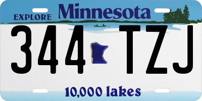 MN license plate 344TZJ