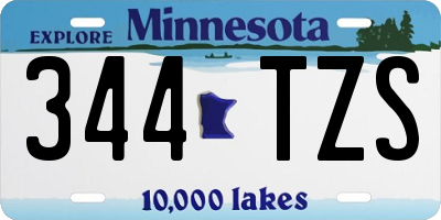 MN license plate 344TZS
