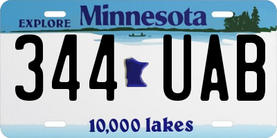 MN license plate 344UAB