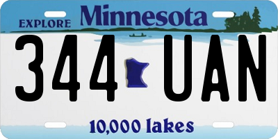 MN license plate 344UAN