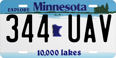 MN license plate 344UAV
