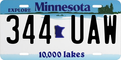 MN license plate 344UAW