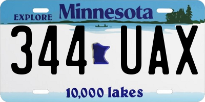 MN license plate 344UAX