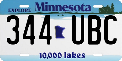 MN license plate 344UBC