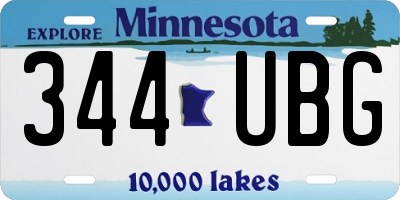 MN license plate 344UBG