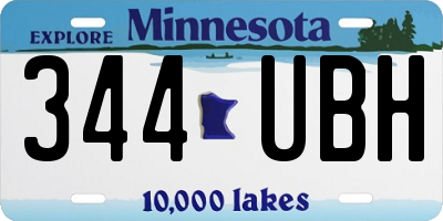 MN license plate 344UBH