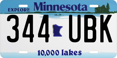 MN license plate 344UBK