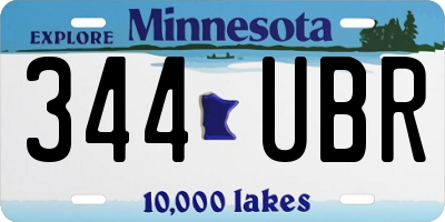 MN license plate 344UBR
