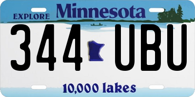 MN license plate 344UBU