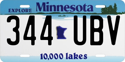 MN license plate 344UBV