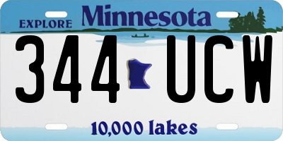 MN license plate 344UCW