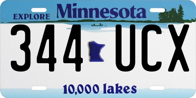 MN license plate 344UCX