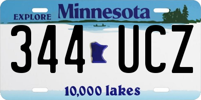 MN license plate 344UCZ