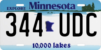 MN license plate 344UDC