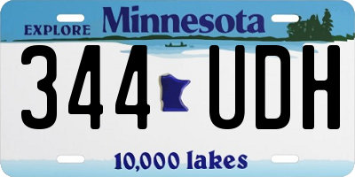 MN license plate 344UDH