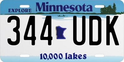 MN license plate 344UDK
