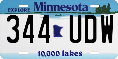 MN license plate 344UDW