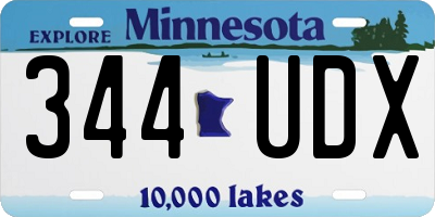 MN license plate 344UDX