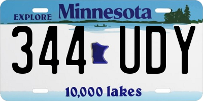 MN license plate 344UDY