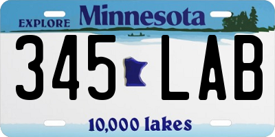 MN license plate 345LAB