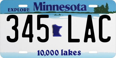MN license plate 345LAC