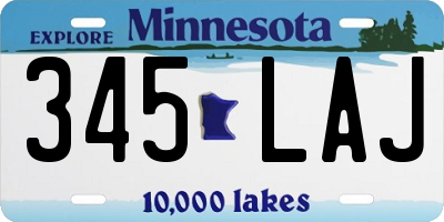 MN license plate 345LAJ