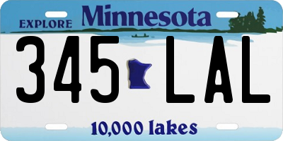 MN license plate 345LAL