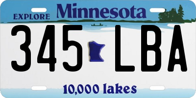 MN license plate 345LBA
