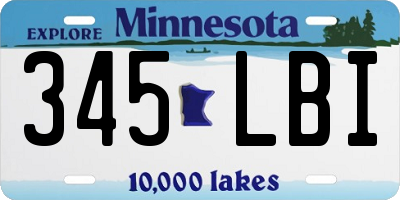MN license plate 345LBI