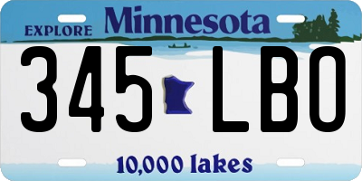 MN license plate 345LBO