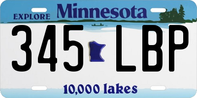 MN license plate 345LBP