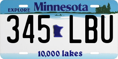 MN license plate 345LBU