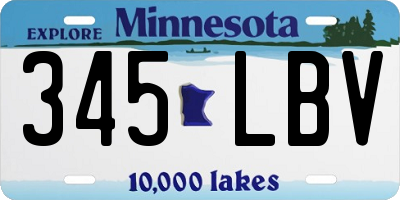 MN license plate 345LBV